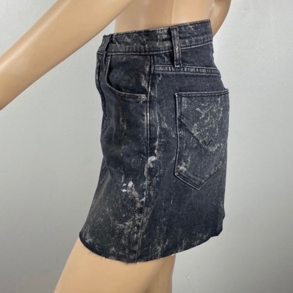 NEW HUDSON JEANS METALLIC DENIM SKIRT - Picture 4 of 6